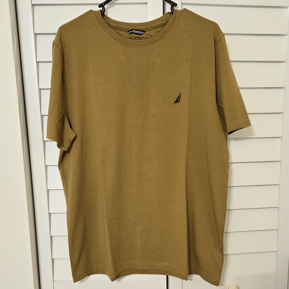 Nautica Men's Performance Tee T-Shirt Brown Color Size L